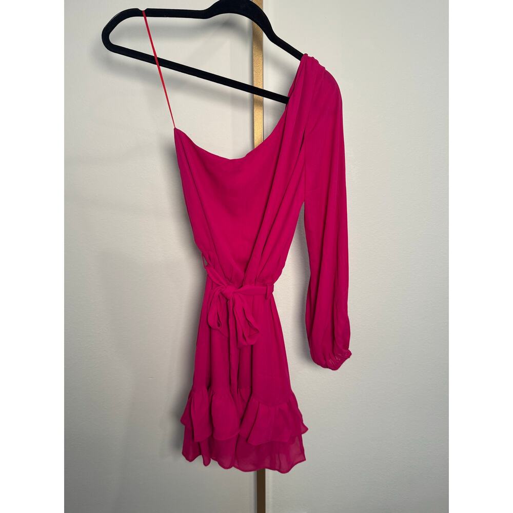 Krisa | One-Shoulder Ruffle Mini Dress - Picture 3 of 9